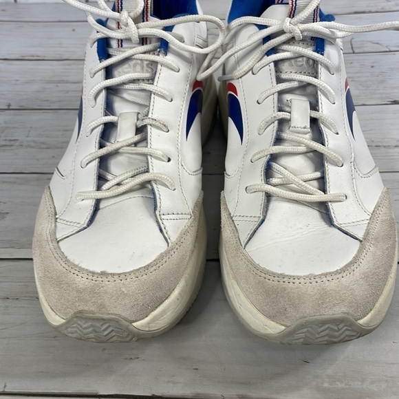 Keds K-89 White Chunky Leather Sneaker with Red&White Wave Accent - Picture 4 of 11